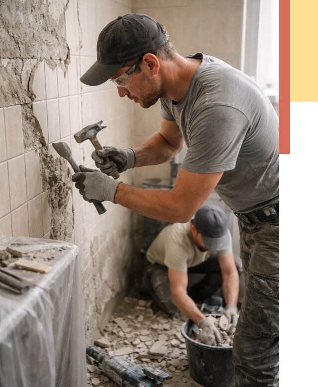 Демонтаж плитки со стен в Муроме от 868 руб. — быстро и недорого | ОТДЕЛОЧНИК-Мум