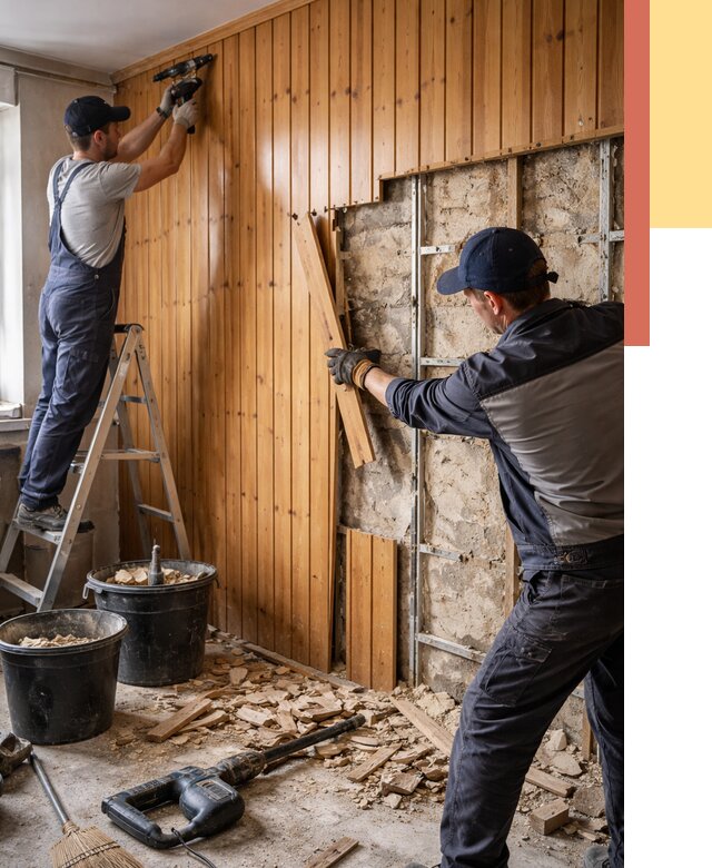 Демонтаж вагонки со стен в Муроме от 1480 руб. — снятие, удаление, срочно | ОТДЕЛОЧНИК-Мум