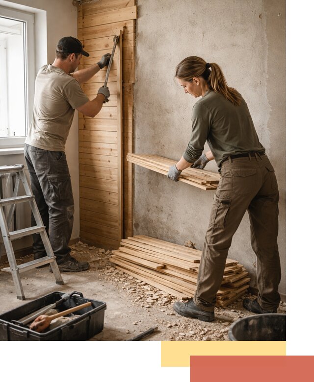 Демонтаж вагонки со стен в Муроме — профессиональный демонтаж