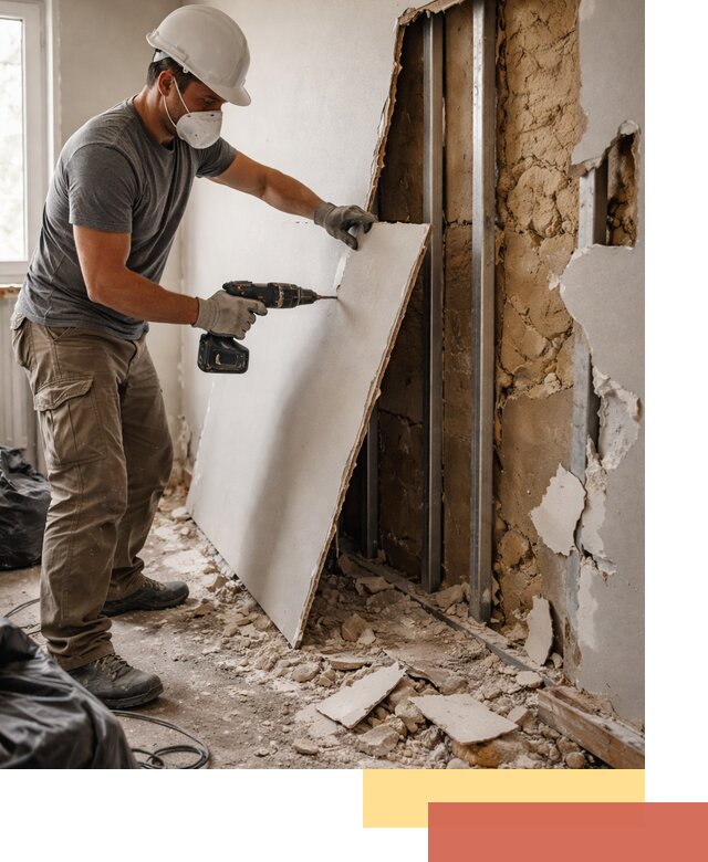 Демонтаж гипсокартона со стен в Муроме качественно и быстро