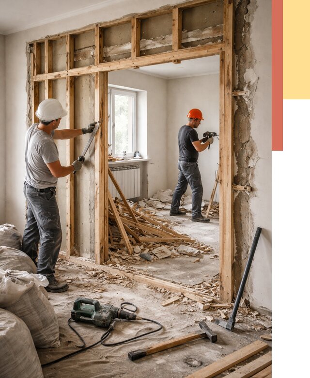 Демонтаж деревянных перегородок в Муроме от 3267 руб. — быстро и недорого | ОТДЕЛОЧНИК-Мум