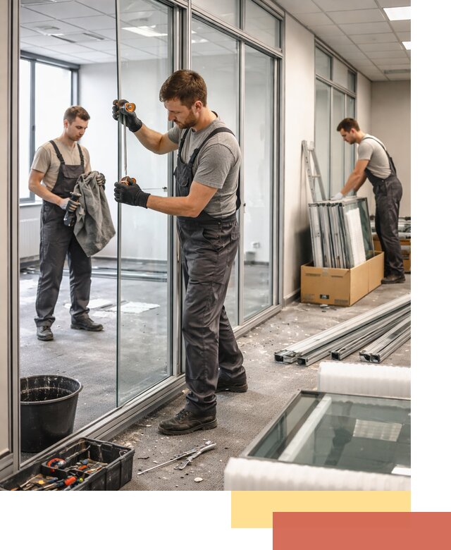 Демонтаж стеклянных перегородок в Муроме быстро и безопасно