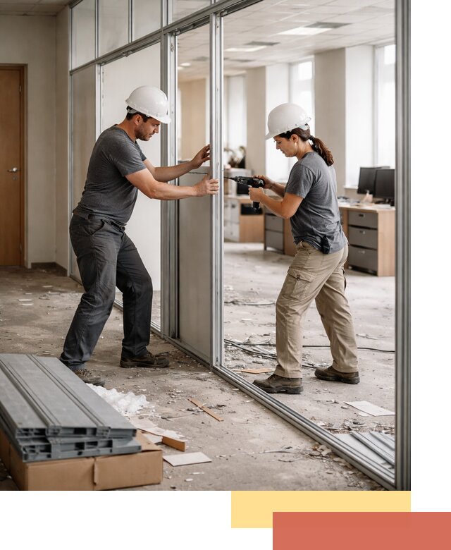 Демонтаж алюминиевых перегородок в Муроме быстро и аккуратно