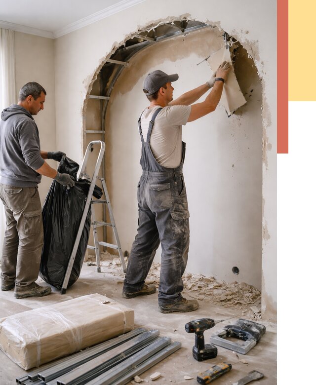 Демонтаж арки из гипсокартона в Муроме от 3574 руб. — услуги под ключ | ОТДЕЛОЧНИК-Мум