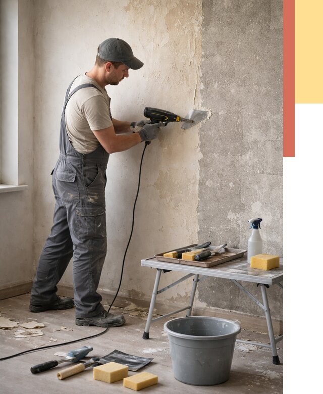 Очистка стен от клея в Муроме от 1889 руб. — снятие и удаление клея со стен | ОТДЕЛОЧНИК-Мум