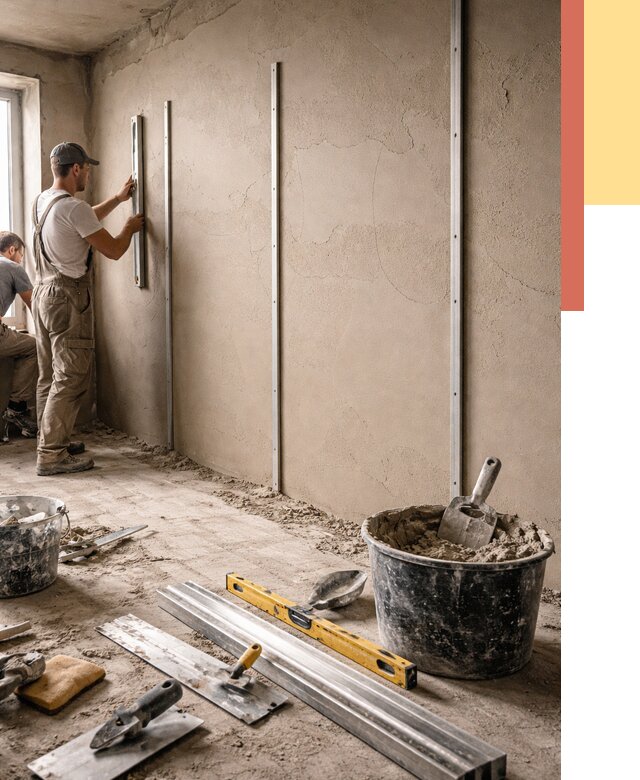 Штукатурка стен по маякам в Муроме от 5616 руб./м² — выравнивание под ключ | ОТДЕЛОЧНИК-Мум