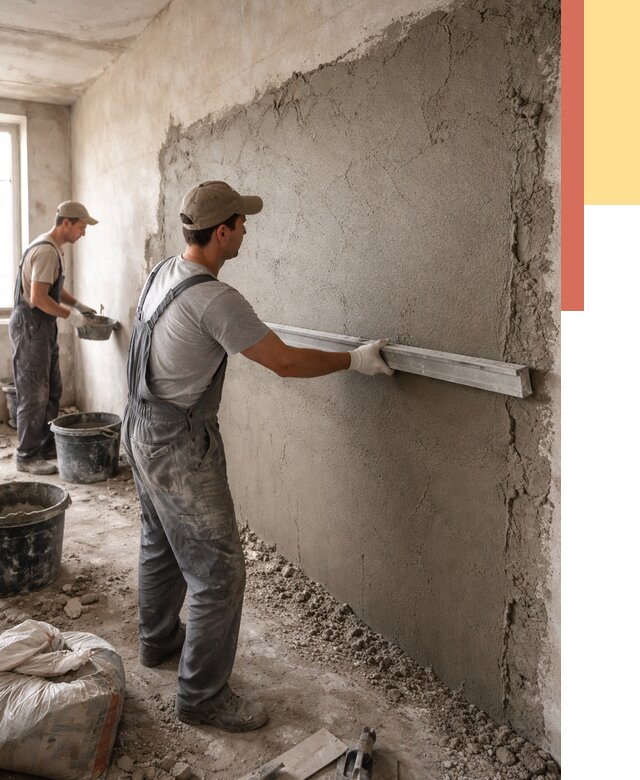 Цементная штукатурка стен в Муроме от 4595 руб/м2 — быстро и недорого | ОТДЕЛОЧНИК-Мум