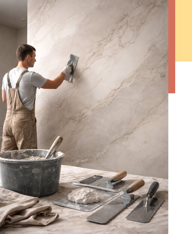 Декоративная штукатурка под мрамор в Муроме от 2859 руб./м² — быстро и недорого | ОТДЕЛОЧНИК-Мум