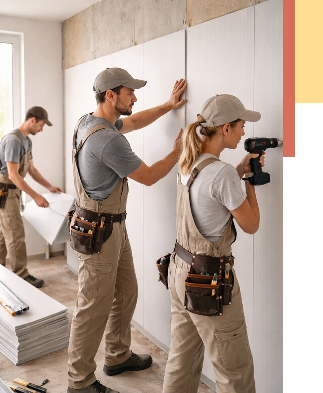 Монтаж ПВХ панелей на стены в Муроме от 459 руб/м2 — быстро и недорого | ОТДЕЛОЧНИК-Мум