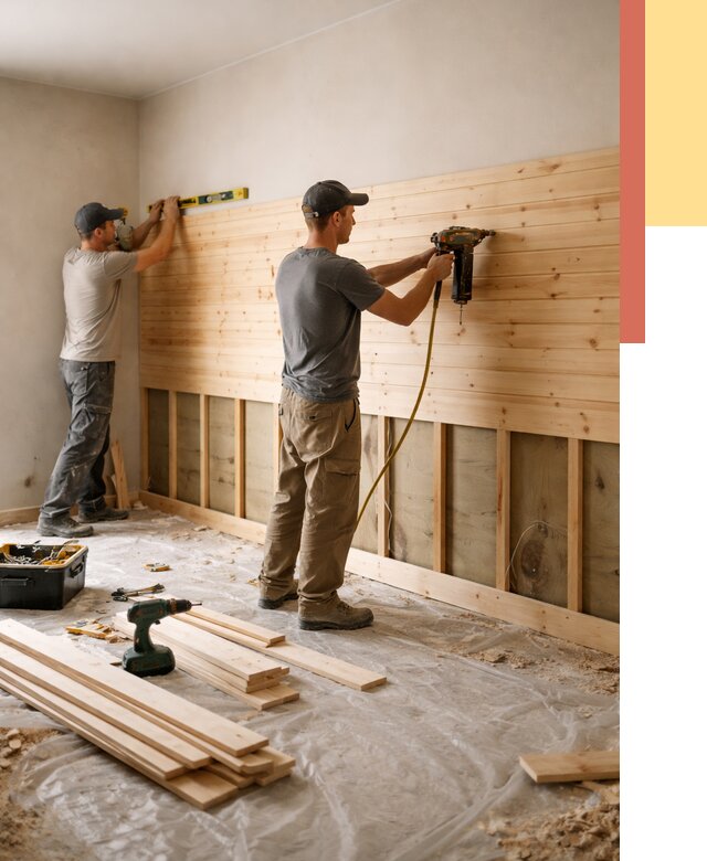 Монтаж деревянной вагонки на стены в Муроме от 7658 руб. | Услуги монтажа вагонки | ОТДЕЛОЧНИК-Мум