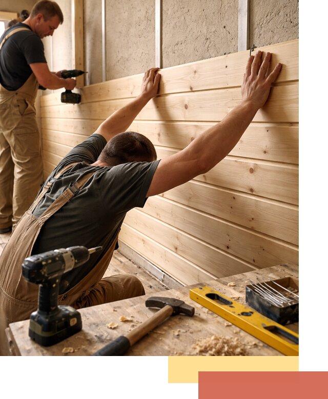 Монтаж деревянной вагонки на стены в Муроме быстро и качественно