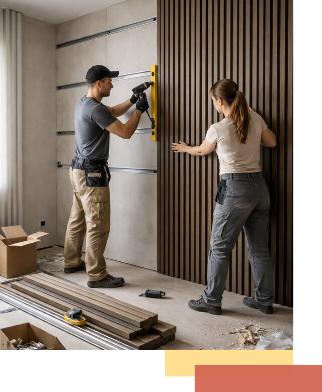 Монтаж реечных панелей на стены в Муроме