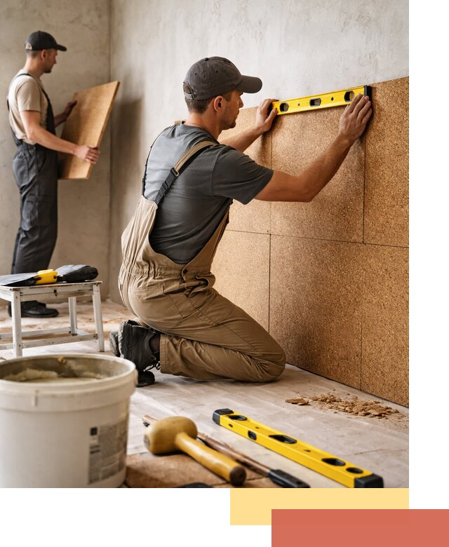 Монтаж пробковых панелей на стены в Муроме быстро и качественно