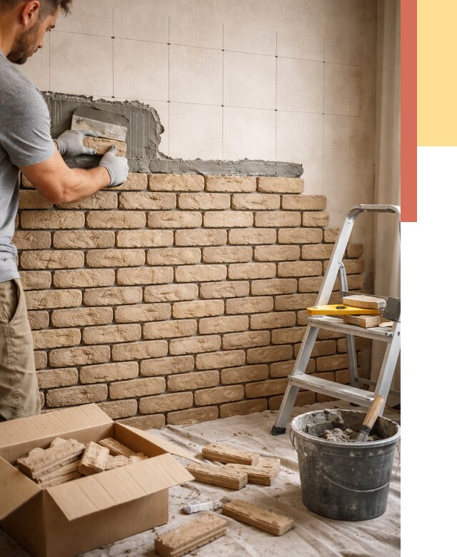 Монтаж декоративного кирпича в Муроме от 3267 руб./м² — быстро и недорого | ОТДЕЛОЧНИК-Мум