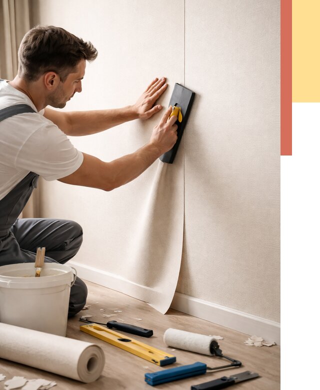 Поклейка виниловых обоев в Муроме от 4595 руб. | Быстро и недорого — ОТДЕЛОЧНИК-Мум