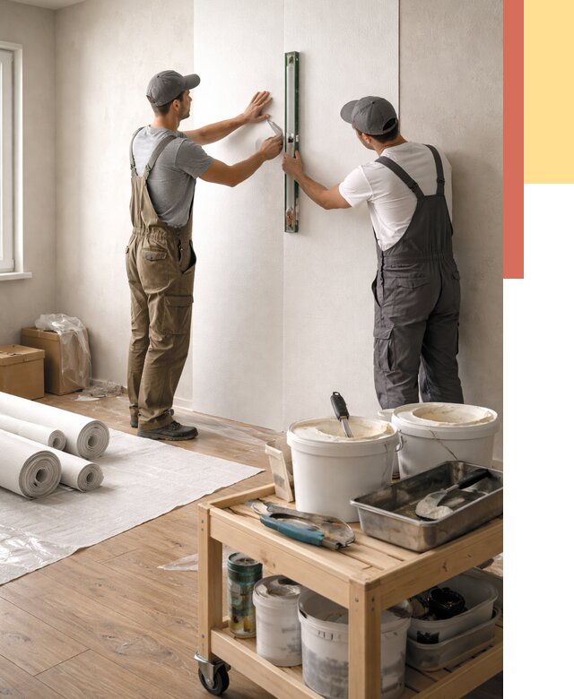 Поклейка стеклообоев в Муроме от 6637 руб. за м2 — быстро и недорого | ОТДЕЛОЧНИК-Мум