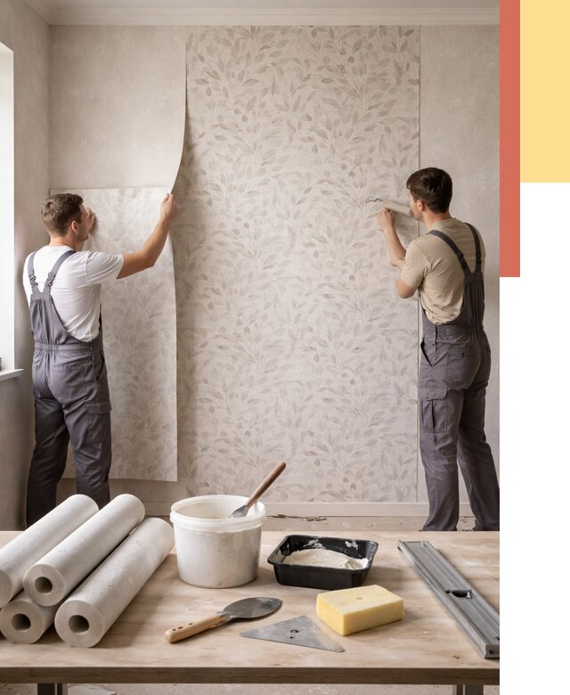 Поклейка обоев с подбором рисунка в Муроме от 3574 руб. | ОТДЕЛОЧНИК-Мум - быстро и недорого