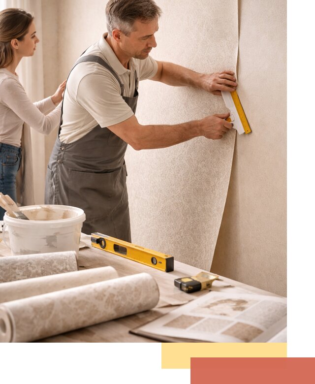 Поклейка обоев с подбором рисунка в Муроме