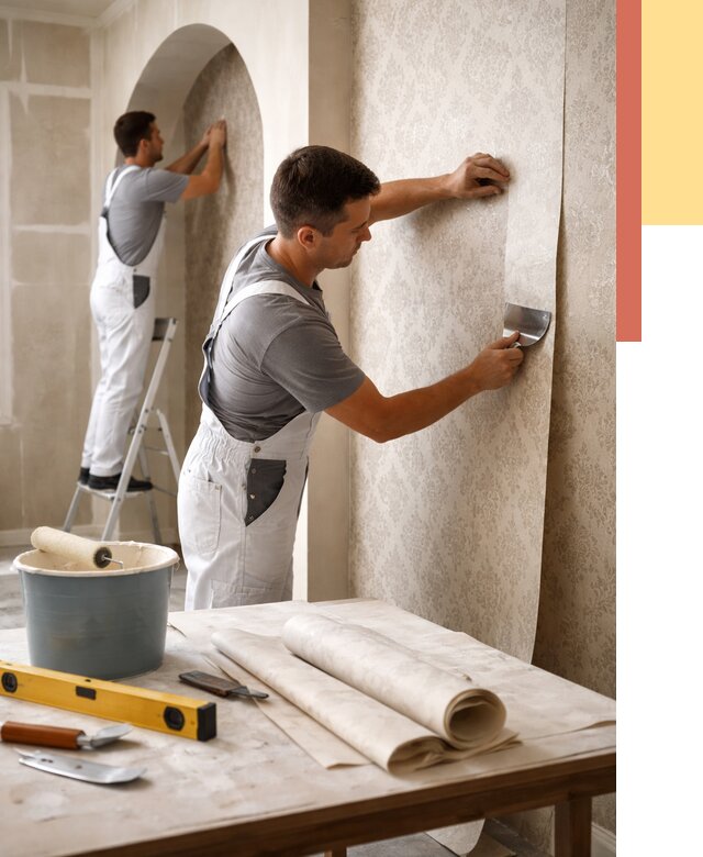 Поклейка обоев на сложные стены в Муроме от 2859 руб. под ключ | ОТДЕЛОЧНИК-Мум