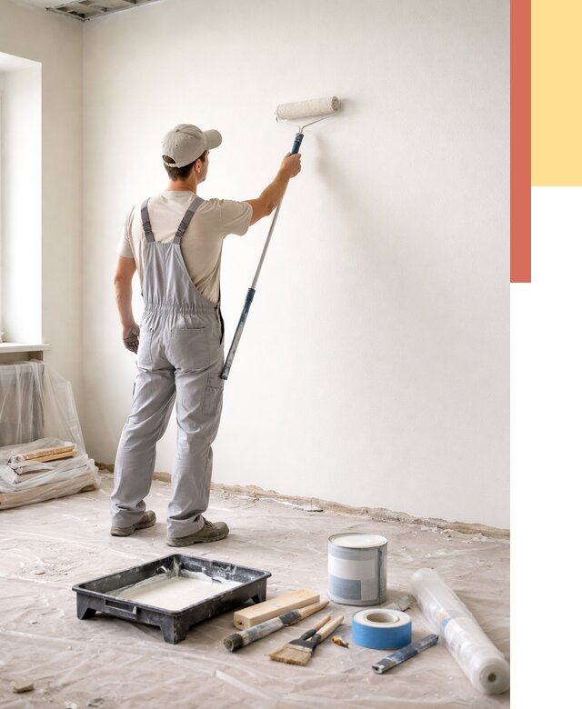 Покраска стен водоэмульсионной краской в Муроме от 459 руб. за м² | ОТДЕЛОЧНИК-Мум