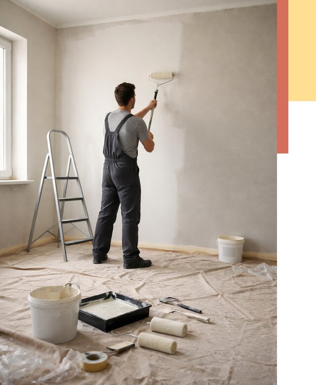 Покраска стен моющейся краской в Муроме от 357 руб./м² — быстро и недорого | ОТДЕЛОЧНИК-Мум