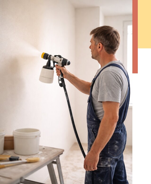 Покраска стен краскопультом в Муроме от 7658 руб. — механизированная покраска | ОТДЕЛОЧНИК-Мум