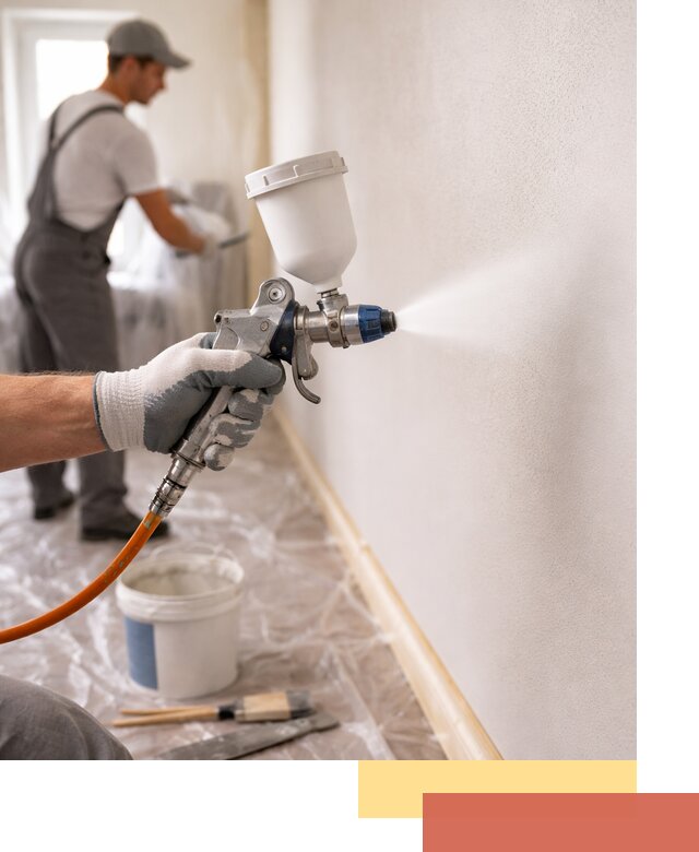 Покраска стен краскопультом в Муроме быстро и качественно