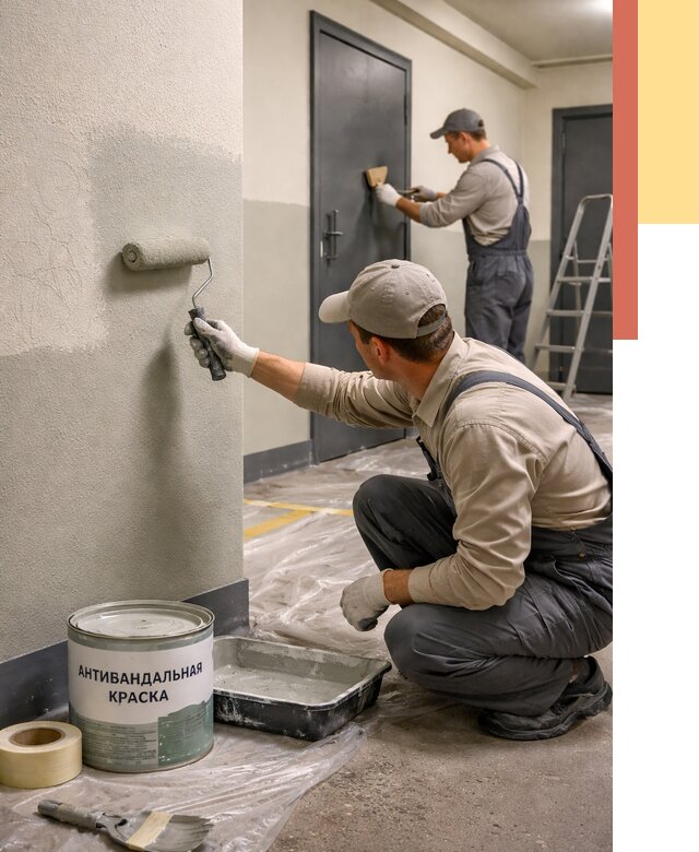 Покраска стен антивандальной краской в Муроме от 4595 руб./м² под ключ | ОТДЕЛОЧНИК-Мум