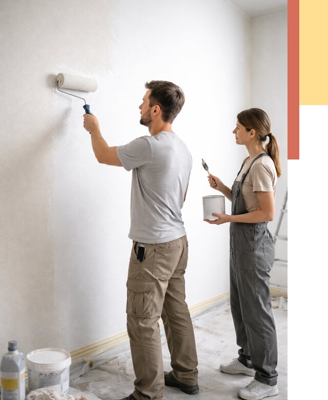 Окраска стен по стеклохолсту в Муроме от 4595 руб/м² под ключ | ОТДЕЛОЧНИК-Мум