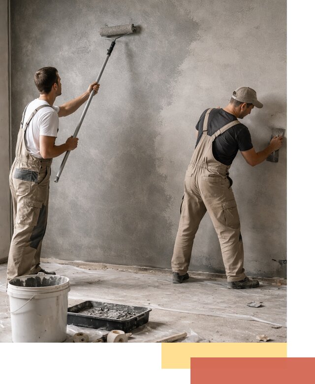 Покраска стен под бетон в Муроме профессионально и недорого