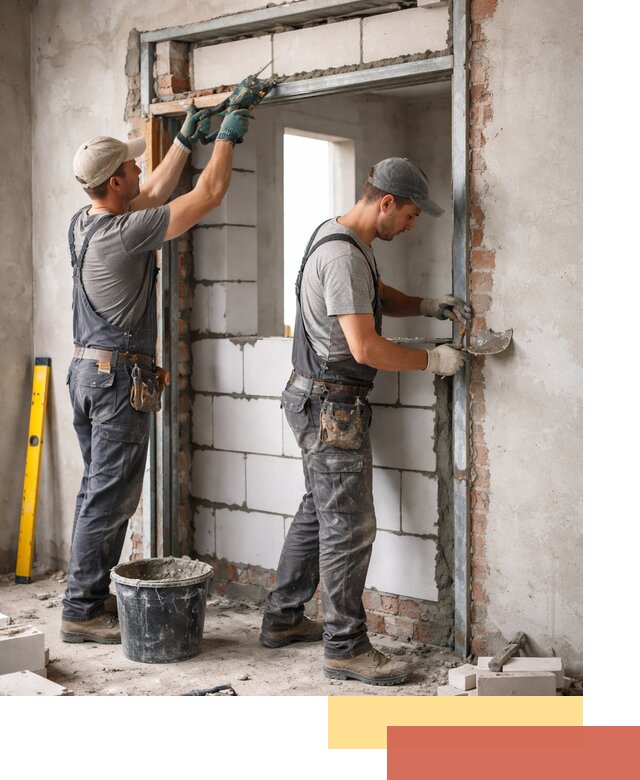 Закладка дверного проема под ключ в Муроме: демонтаж, монтаж, отделка