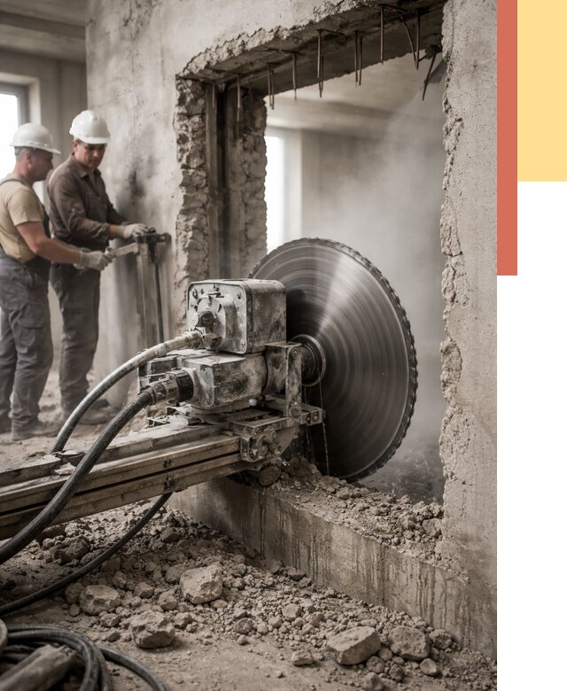 Алмазная резка проемов в Муроме от 4595 руб. быстро и недорого | ОТДЕЛОЧНИК-Мум