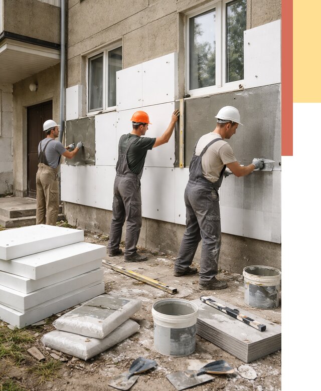 Утепление стен пенопластом в Муроме от 1787 руб. — недорого и под ключ | ОТДЕЛОЧНИК-Мум