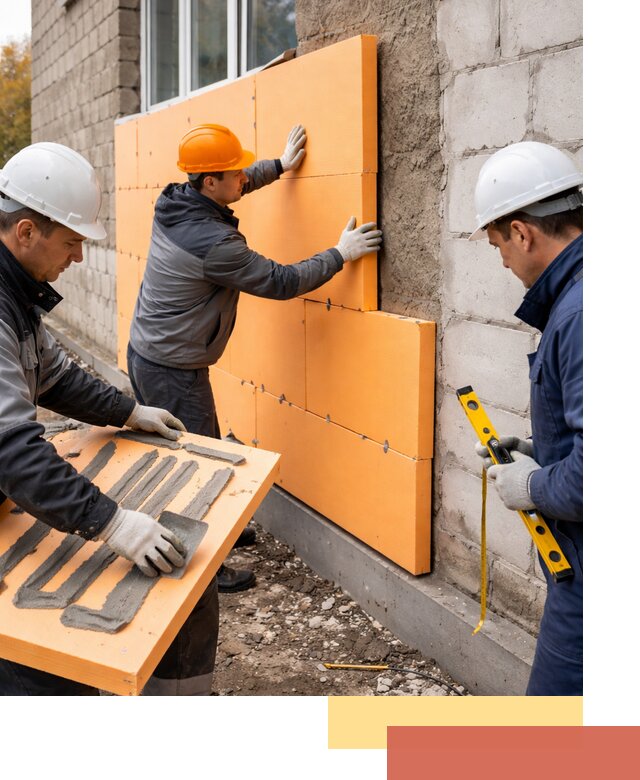 Утепление фасада пеноплексом под ключ в Муроме