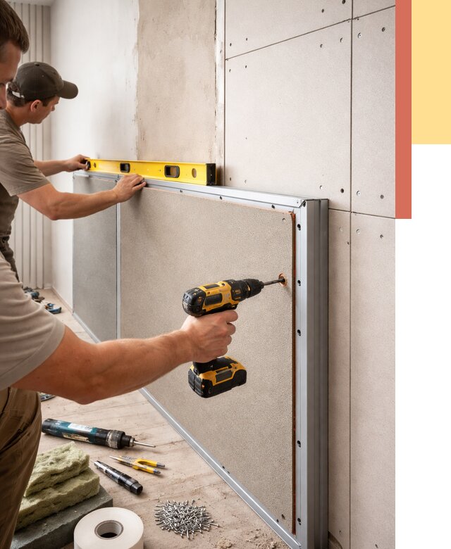 Шумоизоляция стен панелями ЗИПС в Муроме от 2246 руб./м² под ключ | ОТДЕЛОЧНИК-Мум