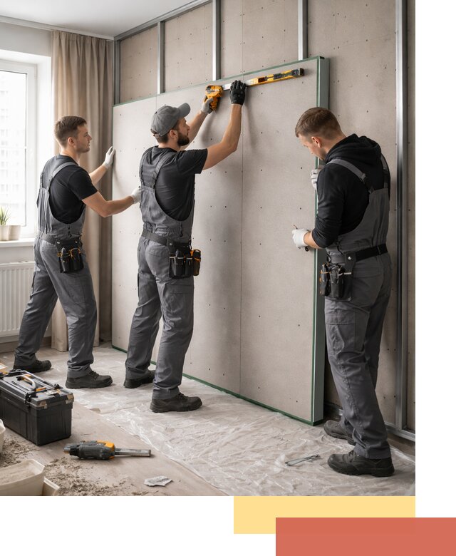 Шумоизоляция стен панелями ЗИПС в Муроме для жилых и коммерческих помещений