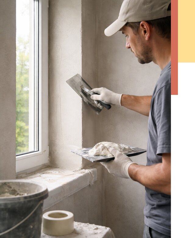 Штукатурка откосов в Муроме от 4595 руб/м² — услуги и выравнивание под ключ | ОТДЕЛОЧНИК-Мум