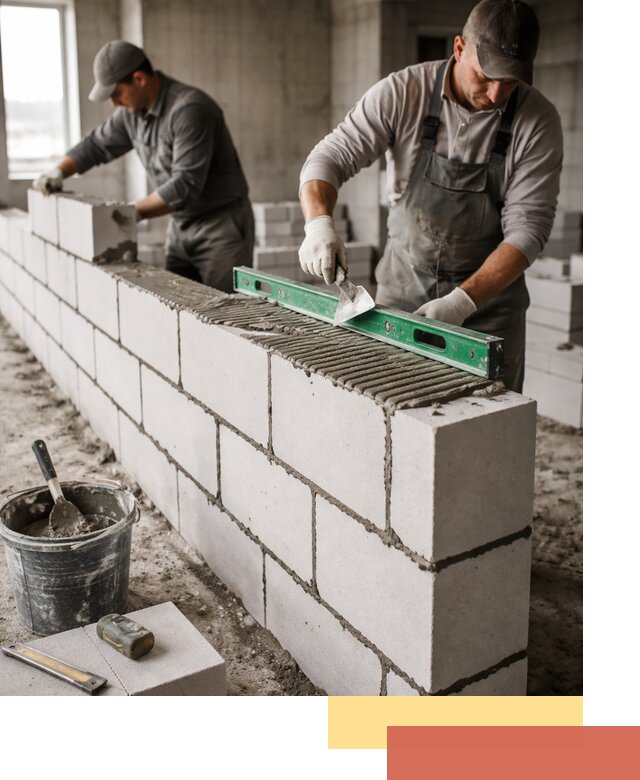 Кладка перегородок из газобетона в Муроме быстро и качественно