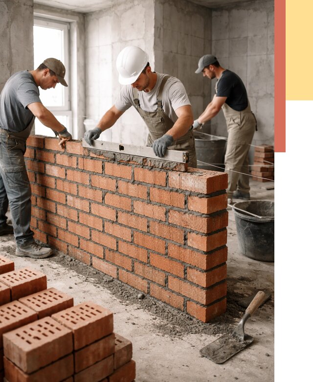 Кладка перегородок из кирпича в Муроме от 3574 руб. за м² | ОТДЕЛОЧНИК-Мум