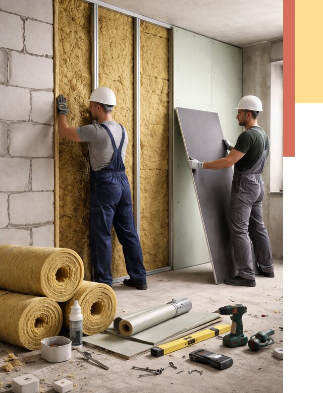 Шумоизоляция перегородок из блоков в Муроме от 1889 руб./м² — быстро и недорого | ОТДЕЛОЧНИК-Мум