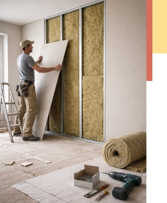 Перегородка из гипсокартона с шумоизоляцией в Муроме от 3186 руб. | ОТДЕЛОЧНИК-Мум