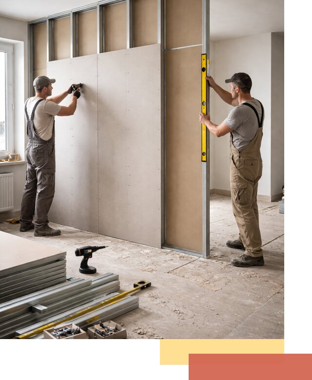 Зонирующая перегородка из гипсокартона под ключ в Муроме