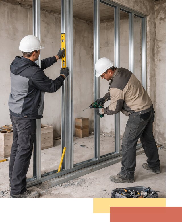 Монтаж каркаса перегородки из профиля в Муроме