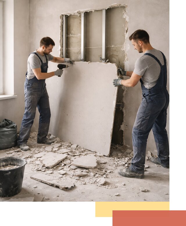 Демонтаж перегородки из гипсокартона в Муроме быстрый и аккуратный