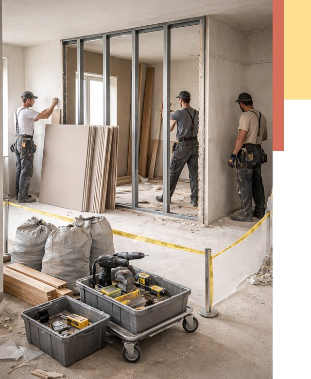 Перенос гипсокартонной перегородки в Муроме под ключ от 4595 руб. | Демонтаж и монтаж – ОТДЕЛОЧНИК-Мум