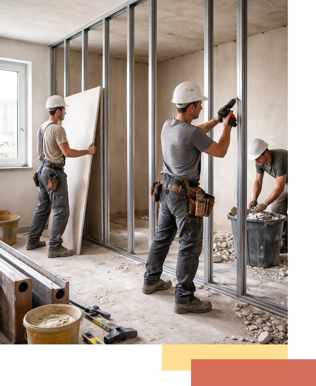 Перенос гипсокартонной перегородки в Муроме профессионально и быстро