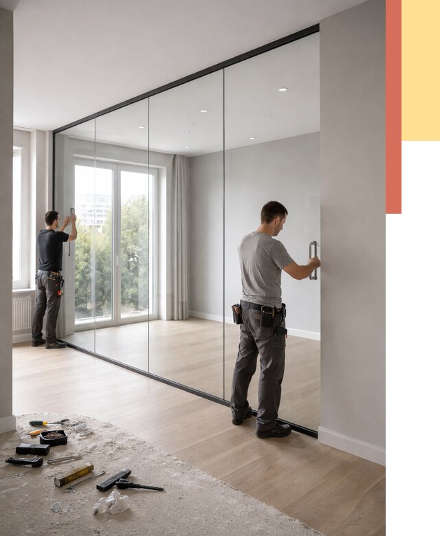 Изготовление стеклянных перегородок в Муроме от 12609 руб. под ключ | ОТДЕЛОЧНИК-Мум