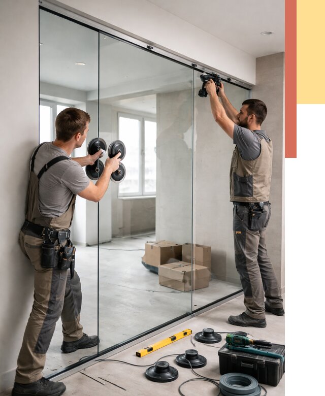 Монтаж стеклянных перегородок в Муроме от 6637 руб. | ОТДЕЛОЧНИК-Мум