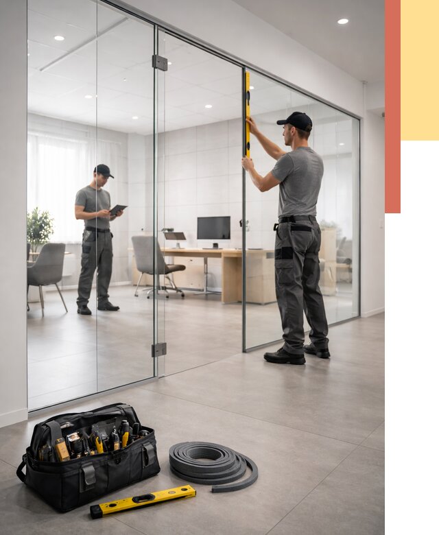 Цельностеклянные перегородки под ключ в Муроме от 9700 руб. — монтаж и цены | ОТДЕЛОЧНИК-Мум