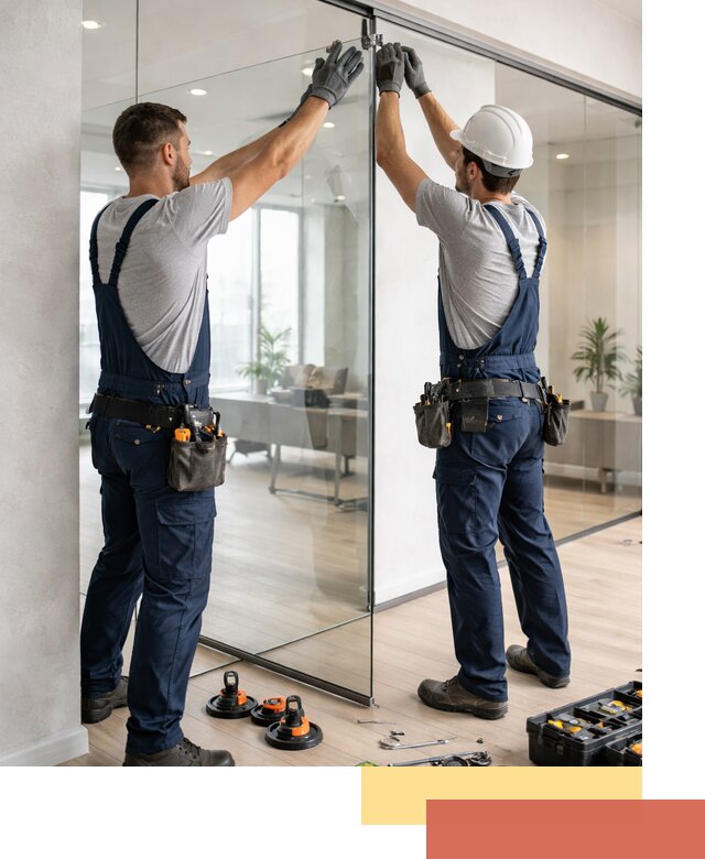 Безрамные стеклянные перегородки под ключ в Муроме